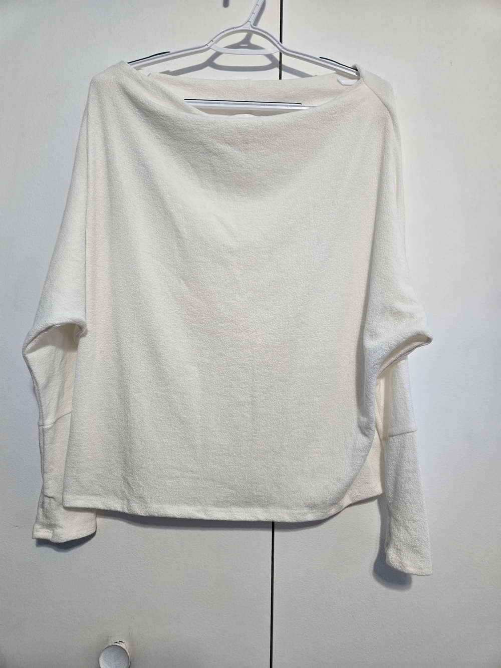 SIX/FIFTY Ivory Dolman Sleeve Boat Neck Knit Top Women's Medium